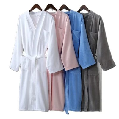 Customized Hotel Spa 100% cotton velvet Bathrobe