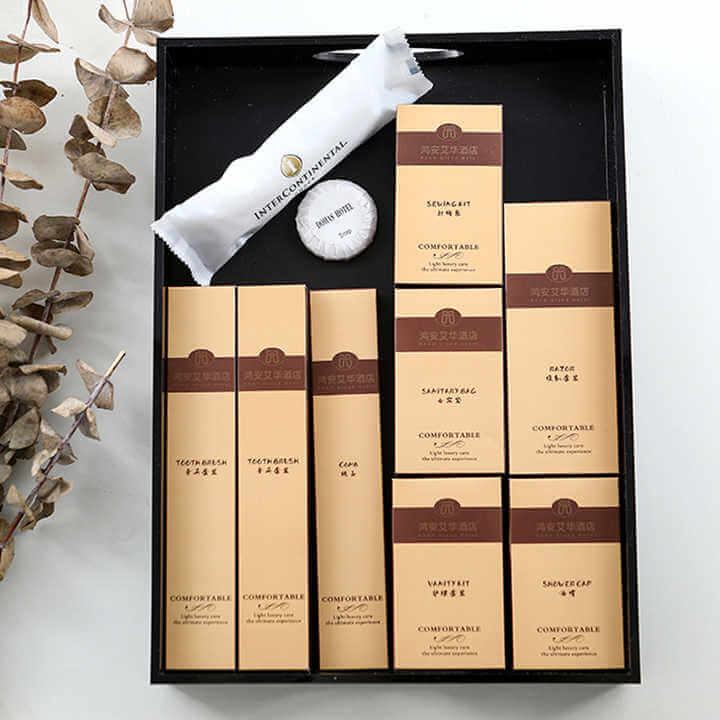 Customized design package star hotel bathroom amenities kit