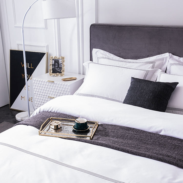 Luxury 5 Star hotel 400TC Embroidered Bed Sheets