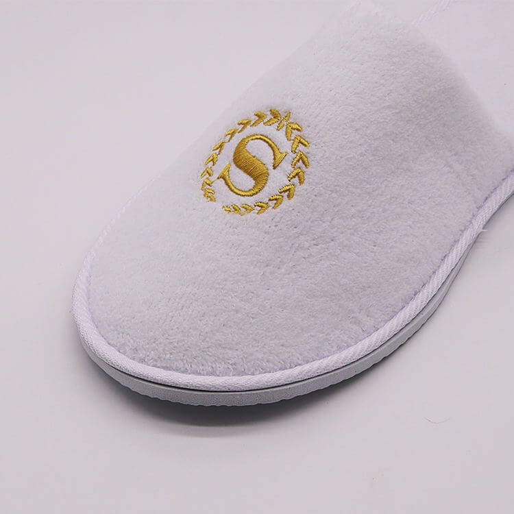 Luxury Coral Velour Hotel Disposable Slipper & Custom Logo
